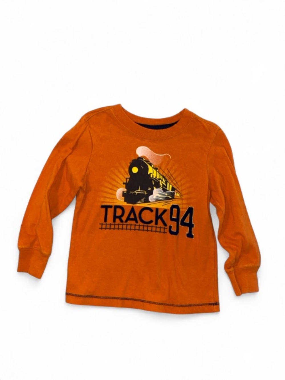 Old Navy Orange Train Graphic Long-Sleeve Tee
